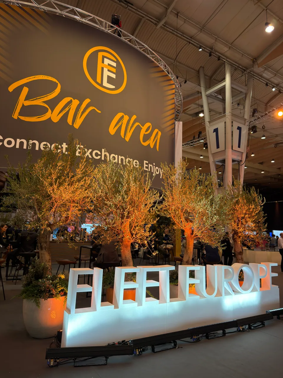 The Fleet Europe branded bar area inside the event venue.