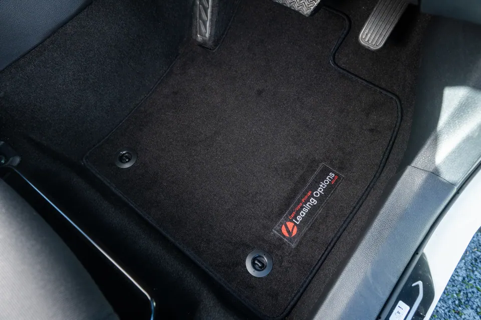 A Leasing Options branded car mat supplied through vGroup.