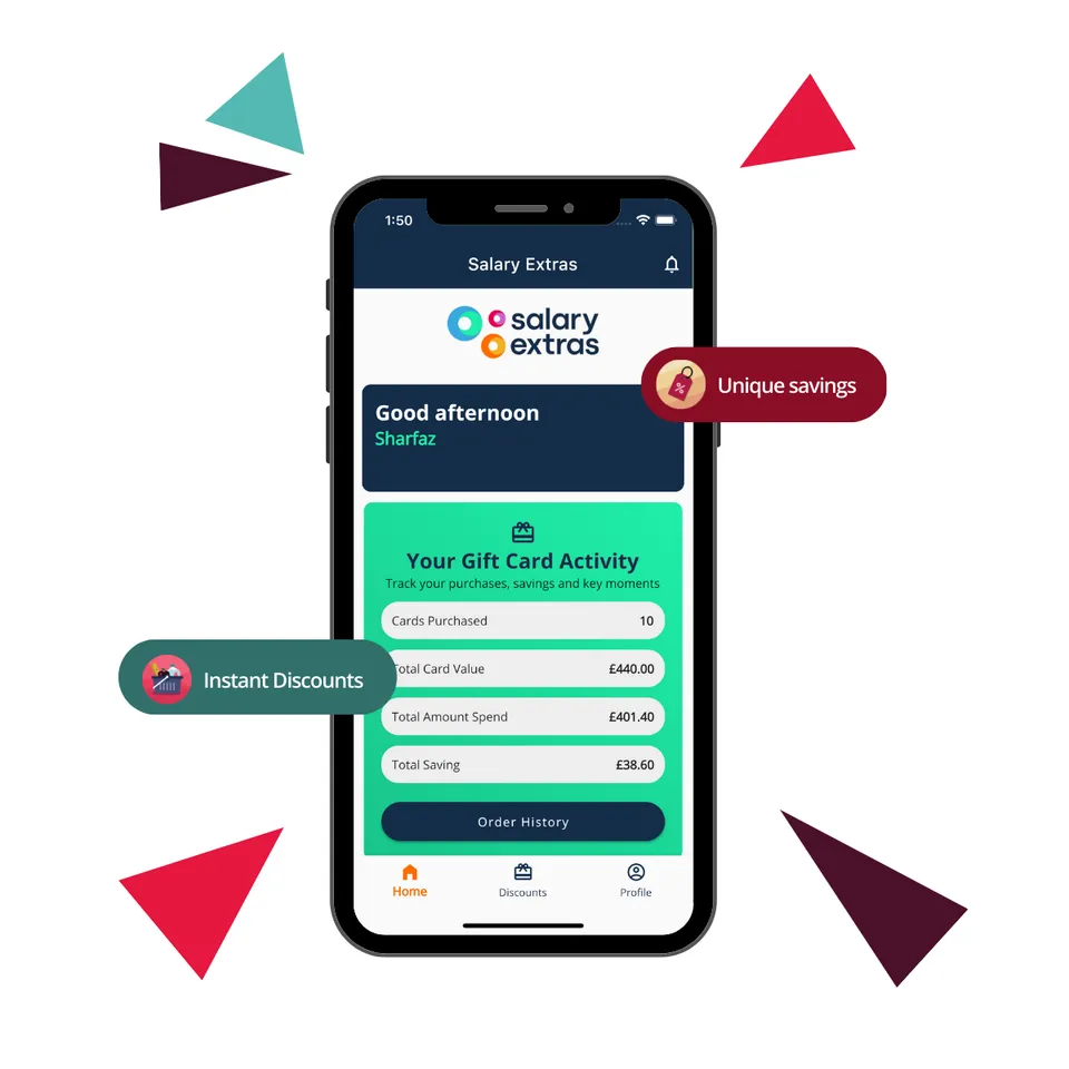 Salary Extras artwork showing the employee benefits app.